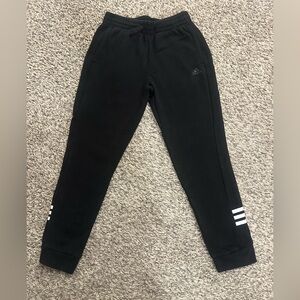 adidas Black Kids Sweatpants with White Three-Stripe Accent